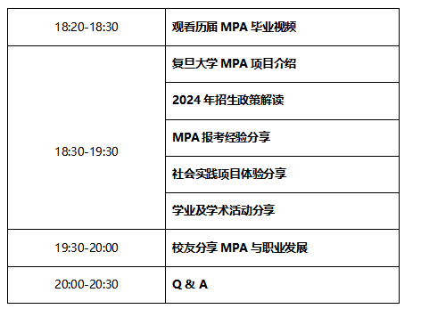 2024年復(fù)旦大學(xué)公共管理碩士（MPA）招生咨詢會（第二場）